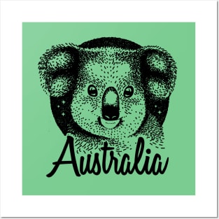 Australia Animal Gift - Koala Vintage Style Design Posters and Art